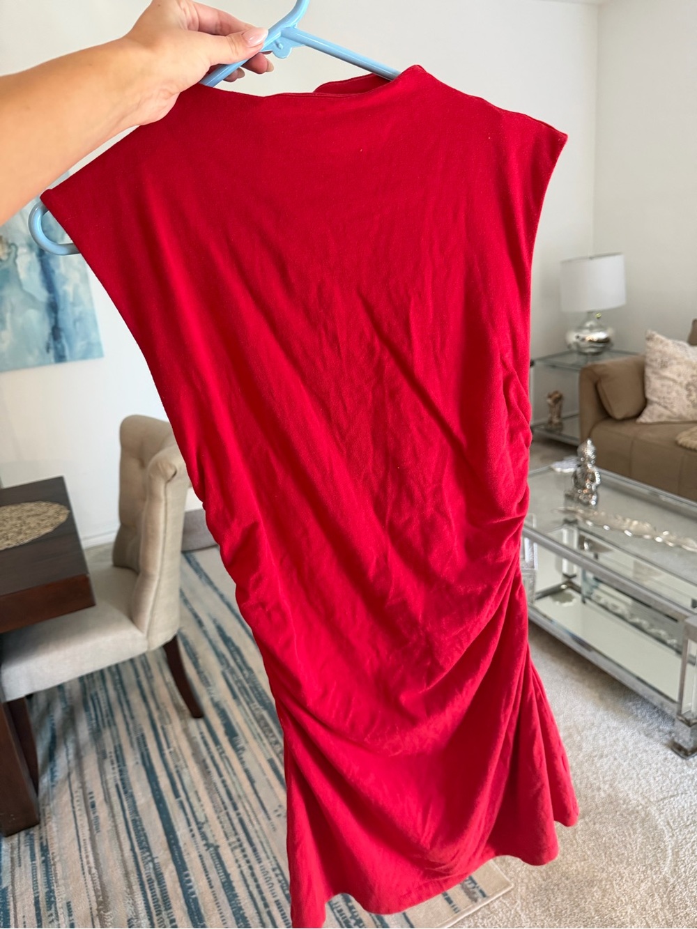 wild fable Bright Red Ruched Midi Dress